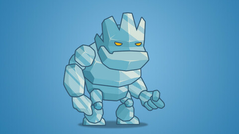 Tiny Ice Monster 2D Character Sprite