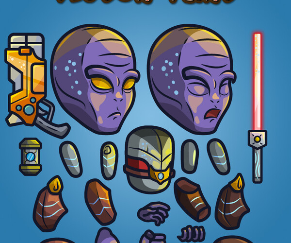 ArtStation - Alien Boss 2D Character Sprite | Game Assets