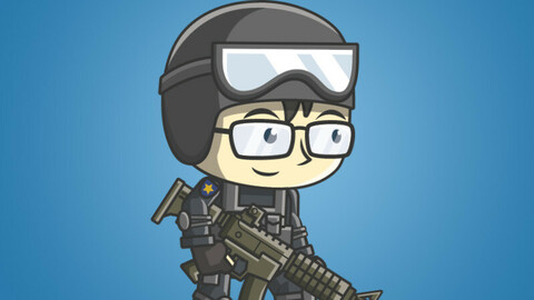 Christopher The Police 2D Character Sprite