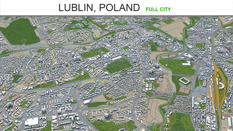 Lublin city Poland 3d model 40km