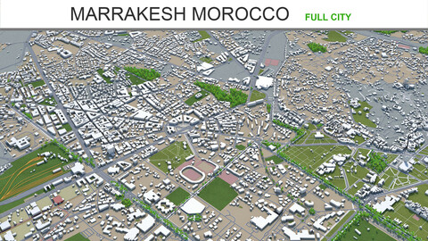 Marrakesh city Morocco 3d model 50km