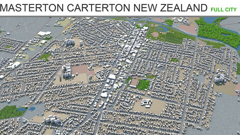Masterton Carterton city New Zealand 3d model 130km