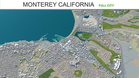 Monterey  city California 3d model 20km