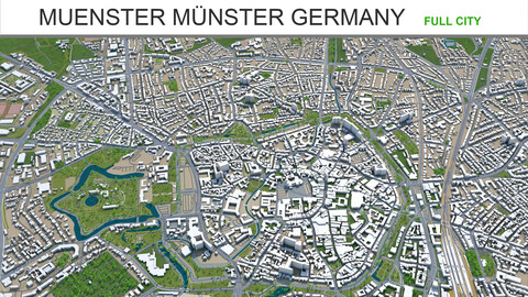 Muenster Münster city Germany 3d model 60km