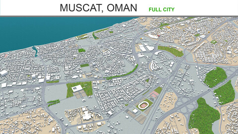 Muscat  city Oman 3d model 60km