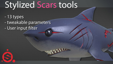 Stylized Scars tools for Substance Painter