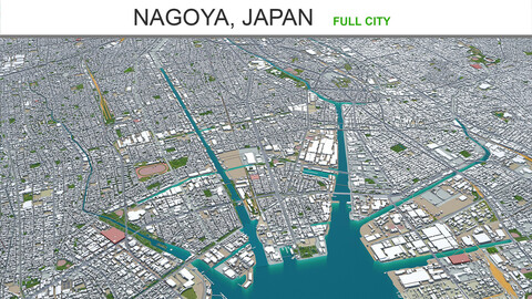 Nagoya city  Japan 3d model 60km
