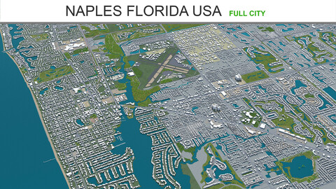 Naples city Florida USA 3d model 30km