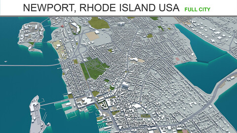 Newport Rhode city Island USA 3d model 20km
