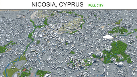 Nicosia city Cyprus 3d model 40km