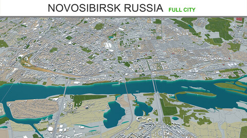 Novosibirsk city Russia 3d model 80km