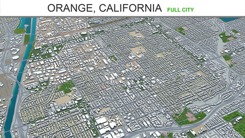 Orange city California 3d model 30km