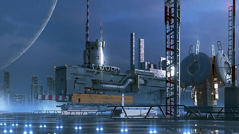 Futuristic City Pack 4. Industrial Skylines