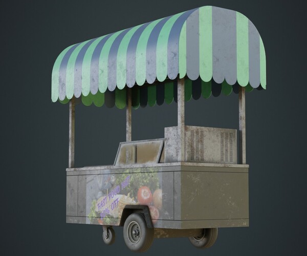ArtStation Food Cart 1B Game Assets