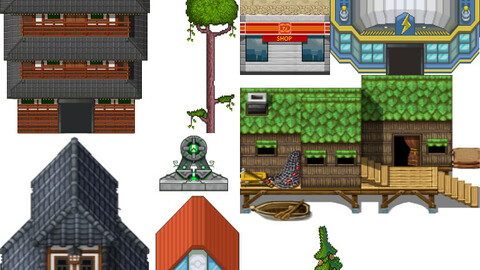 oriental pokemmon tileset srite sheet