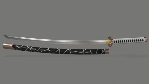 PBR Katana Japanese Sword White