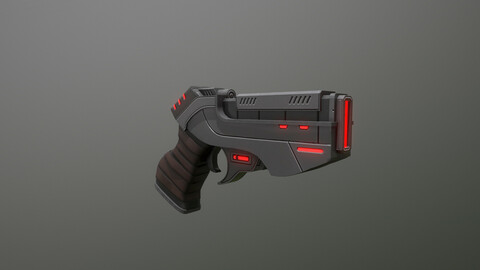 Sci FI Pistol Low-poly 3D model