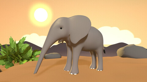 Elephant Calf - Stylized