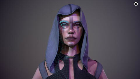 Purple - Female Base Mesh / Real Time / 4K Texture Samples