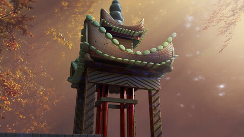 Yuelu Hill - 3D Render