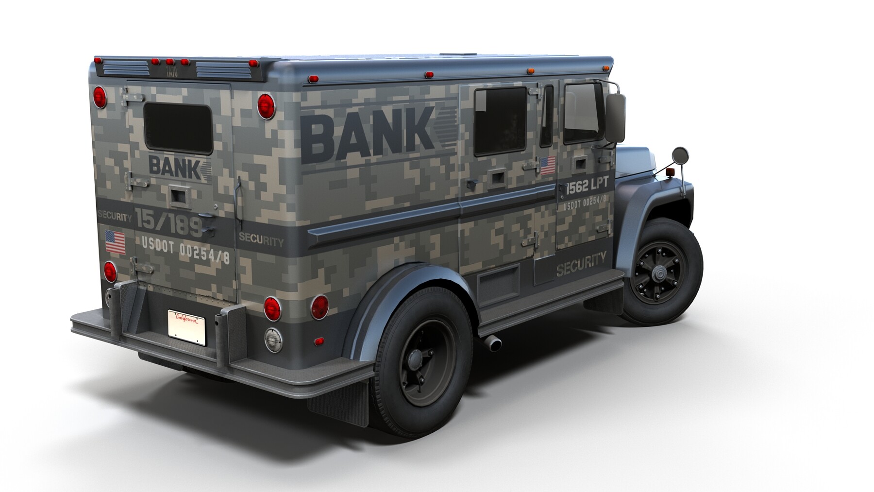 ArtStation American armored security truck PBR Game Assets