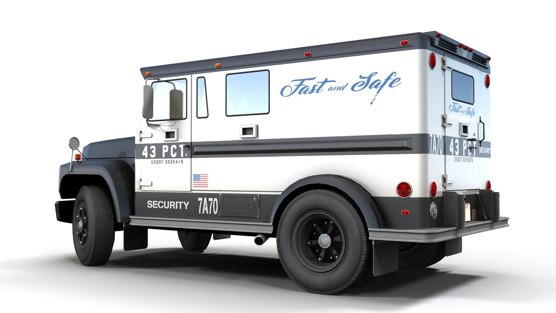 ArtStation American armored security truck PBR Game Assets