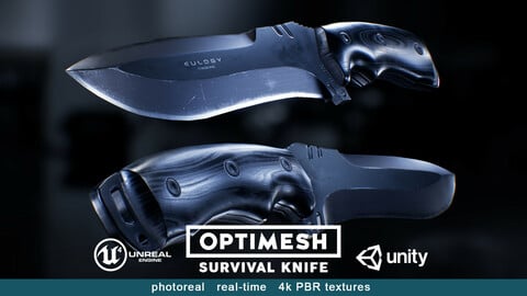 Survival Knife - PBR 3D model Low-poly