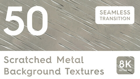 50 Scratched Metal Background Textures. Seamless Transition.
