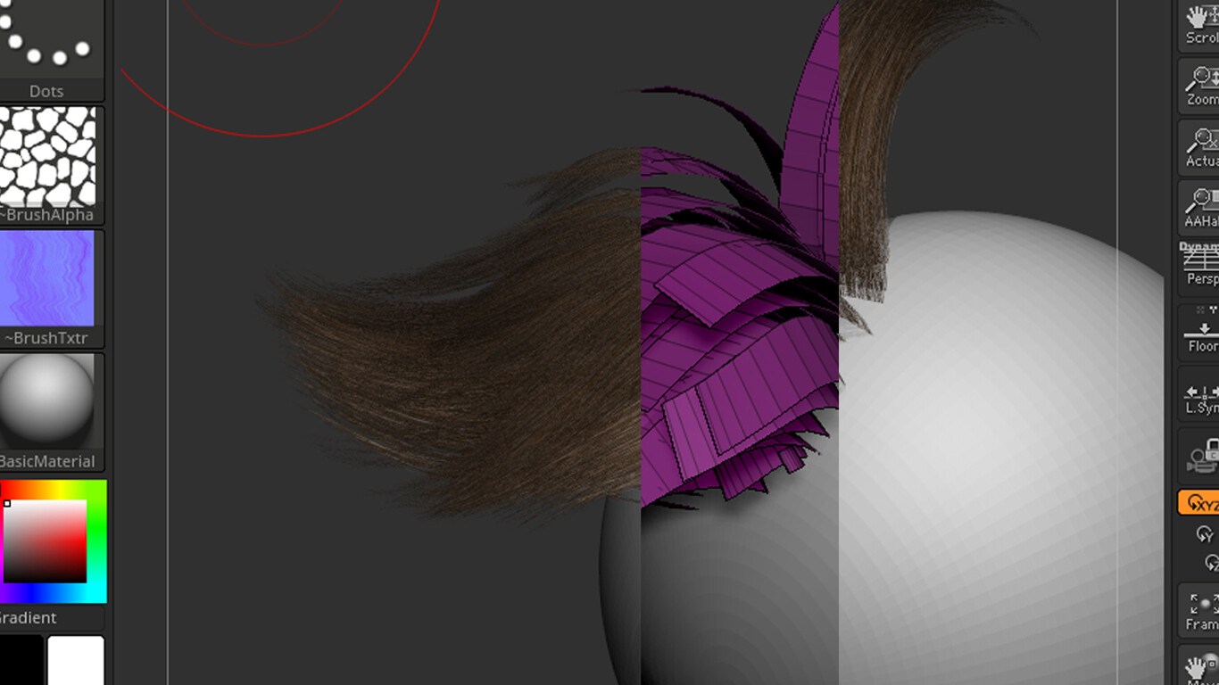 real hair zbrush