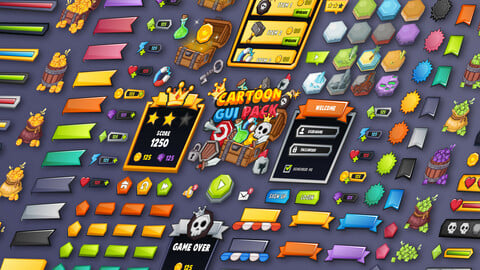 Cartoon GUI Pack Game UI Assets