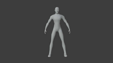Ultra Low Poly Male Basemesh 547 Faces (blend, dae, fbx, obj + mtl, x3d)