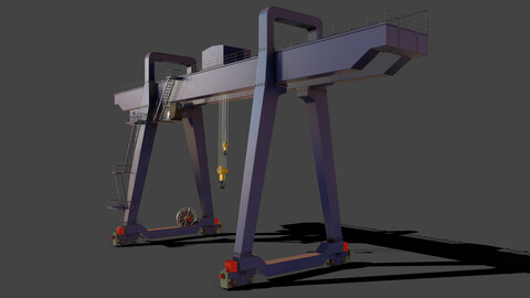 PBR Double Girder Gantry Crane V1 - Blue Dark