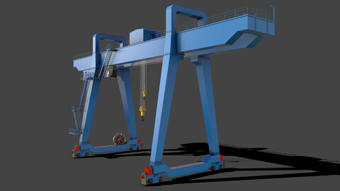 PBR Double Girder Gantry Crane V1 - Blue Light