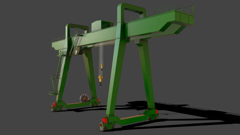 PBR Double Girder Gantry Crane V1 - Green