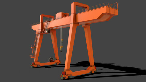 PBR Double Girder Gantry Crane V1 - Orange