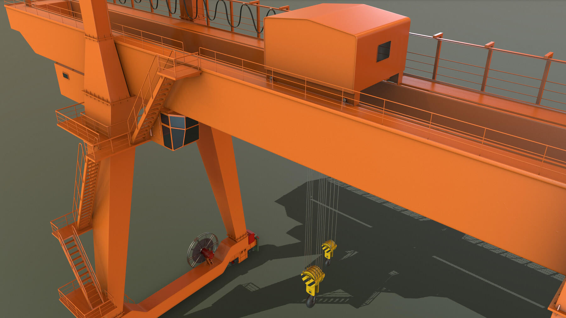 ArtStation - PBR Double Girder Gantry Crane V1 - Orange | Game Assets