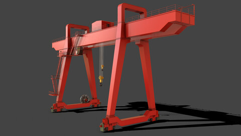 PBR Double Girder Gantry Crane V1 - Red