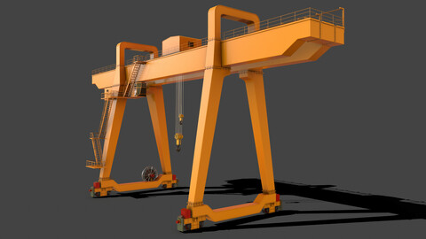 PBR Double Girder Gantry Crane V1 - Yellow Dark