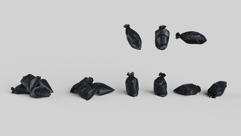 Garbage Bag Collection with 4K Textures [C4D, FBX, OBJ, Octane]