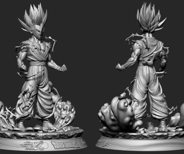 Gohan Ssj2 - Dragon Ball Z - Androides Saga 3D Print Model in Sculpture  3DExport