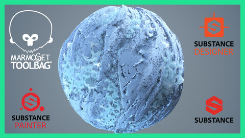 Snow Ice Glacier Seamless PBR Texture