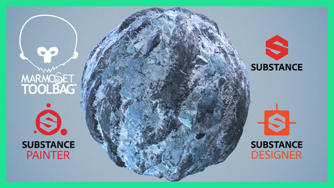 Snow Ice Glacier Seamless PBR Texture