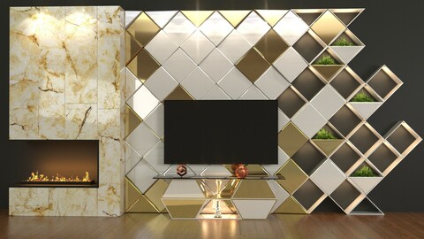 White Golden Cube TV Set