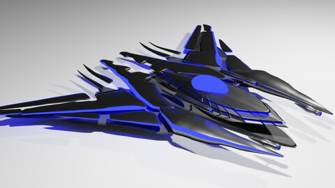 Spaceship spacecraft high quality pbr Low-poly 3D model