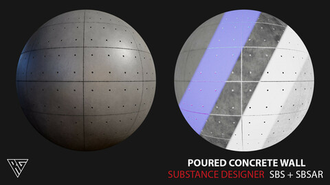Poured Concrete Wall - Substance Designer