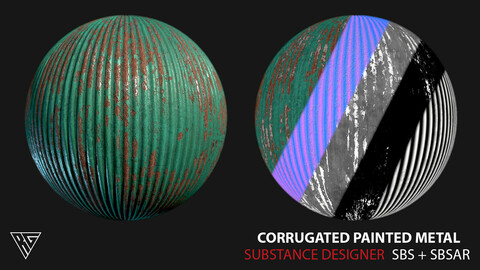 Corrugated Painted Metal - Substance Designer