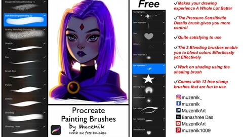 Muzenik Procreate Custom Painting Brushes