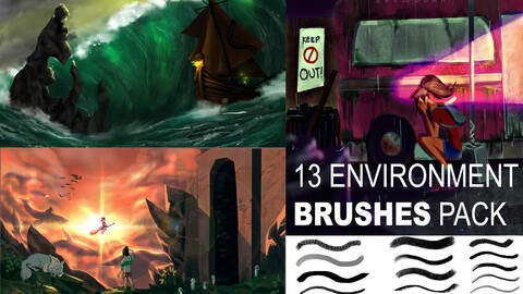 13 ENVIRONMENT TEXTURE BRUSHES PACK