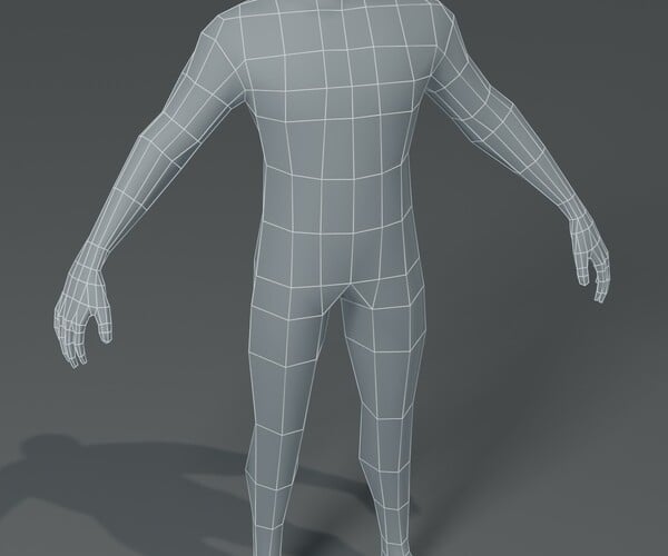 ArtStation - Male Body Base Mesh 3D Model 1000 Polygons | Game Assets