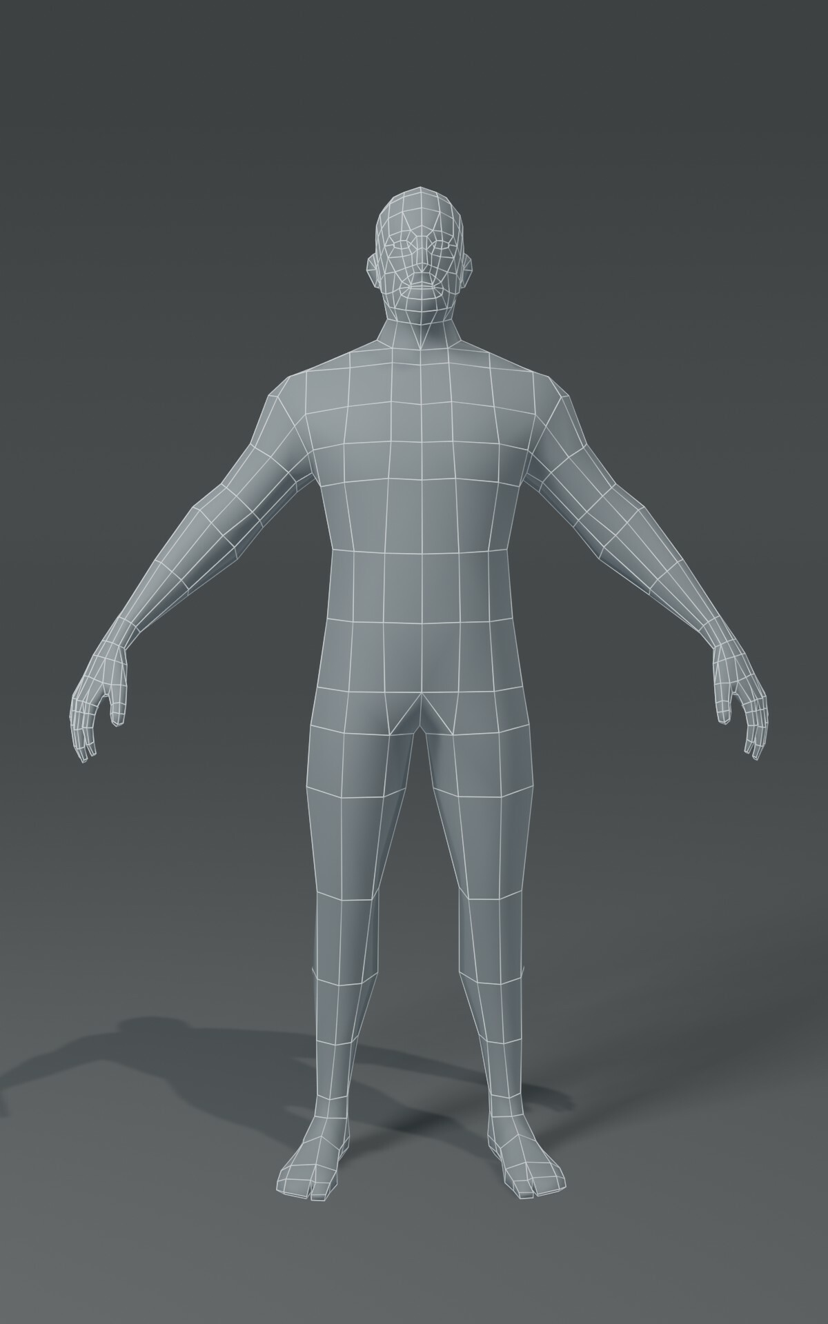ArtStation - Male Body Base Mesh 3D Model 1000 Polygons | Game Assets